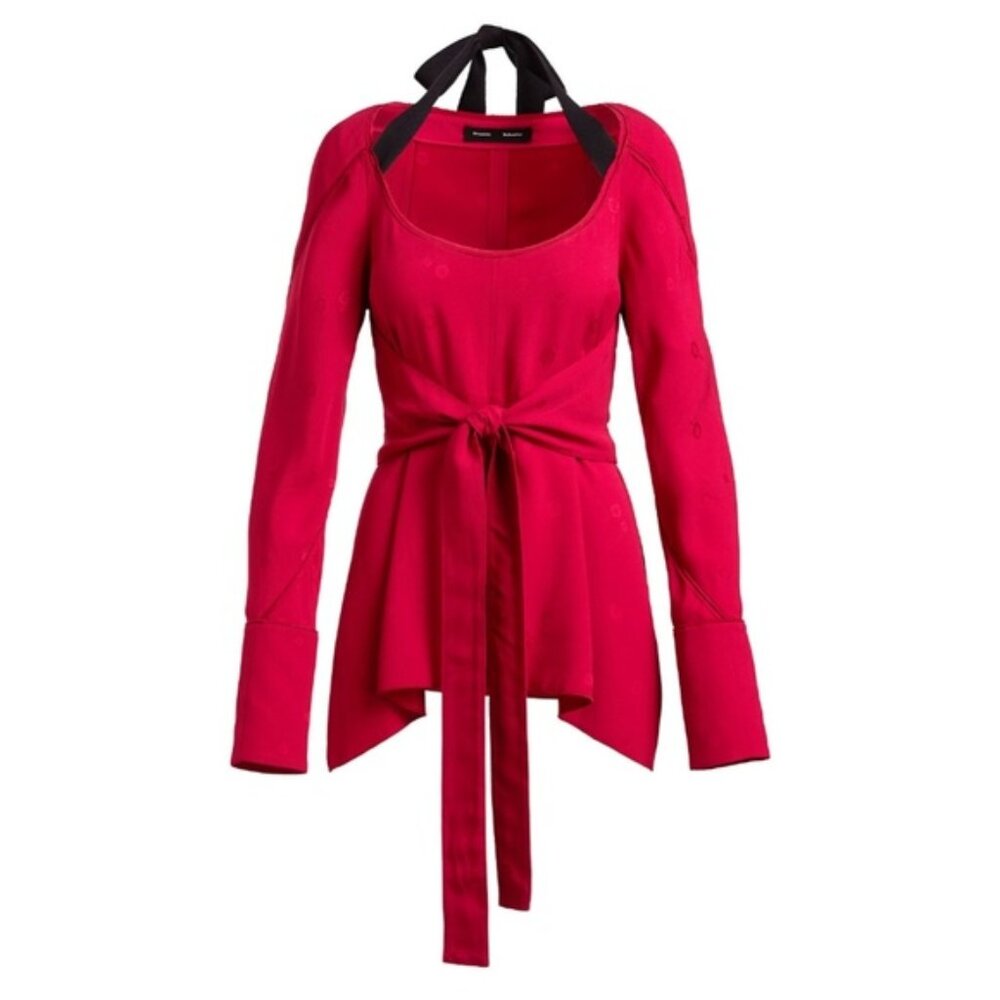 proenza schouler long-sleeve halter tie wrap top